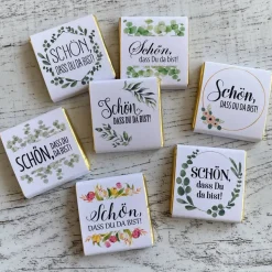 Gastgeschenk Jugendweihe | Schokolade Schokotäfelchen | Schön, dass Du da bist!