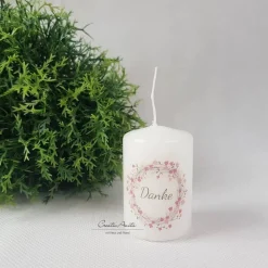 Gastgeschenk Kerze "Danke", 5 Stück, GiveAway - Hochzeit - Taufe - Kommunion