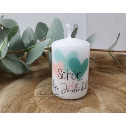 Gastgeschenk Kerze "Herz-Luftballons", 5 Stück - GiveAway - Hochzeit - Taufe - Kommunion