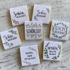 Gastgeschenk Kommunion Firmung | Schokolade Schokotäfelchen | Schön, dass Du da bist!