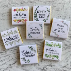 Gastgeschenk Kommunion Firmung | Schokolade Schokotäfelchen | Schön, dass Du da bist!