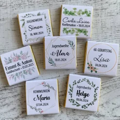 Gastgeschenk Kommunion Firmung | Schokolade Schokotäfelchen | personalisiert