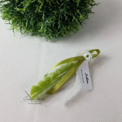 Gastgeschenk mit 5 Seifenherzen i. Reagenzglas GRÜN - LEMONGRAS