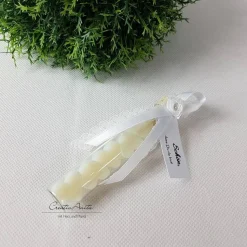 Gastgeschenk mit 5 Seifenherzen i. Reagenzglas NATUR - Weiß - CREME