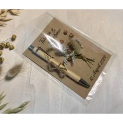 Gastgeschenk mit Kuli & Trockenblumen Hochzeit