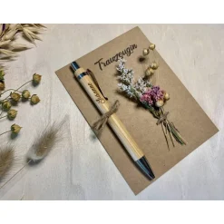 Gastgeschenk mit Kuli & Trockenblumen Hochzeit