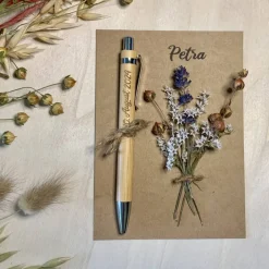 Gastgeschenk mit Kuli & Trockenblumen Hochzeit