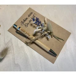 Gastgeschenk mit Kuli & Trockenblumen Hochzeit