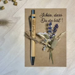 Gastgeschenk mit Kuli & Trockenblumen Hochzeit