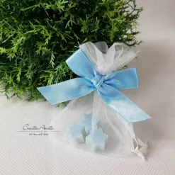 Gastgeschenk Seifensterne Eisblume - HELLBLAU i.Org. m. Namen