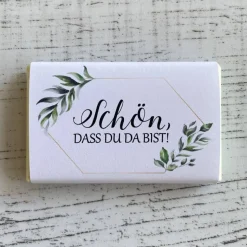 Gastgeschenk Taufe | Schokolade Schokotafel Vollmilch | Schön, dass Du da bist!