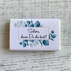 Gastgeschenk Taufe | Schokolade Schokotafel Vollmilch | Schön, dass Du da bist!