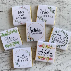 Gastgeschenk Taufe | Schokolade Schokotäfelchen | Schön, dass Du da bist!