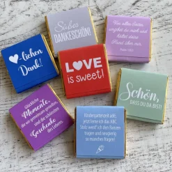 Gastgeschenk Taufe | Schokolade Schokotäfelchen | personalisiert + Foto