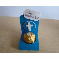 Gastgeschenk zur Konfirmation Kommunion Firmung Junge Mädchen Taufe Gastgeschenke  Goodie Verpackung Kreuz