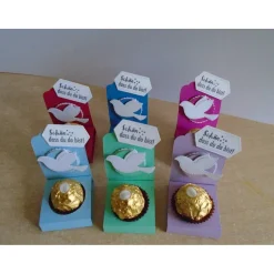 Gastgeschenk zur Konfirmation Kommunion Junge Mädchen Taufe Gastgeschenke Goodies Goodie VerpackungTaube Tischdeko