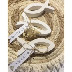 Gastgeschenke / Fische - Taufe - Kommunion - Konfirmation - Firmung - „Schön, dass du da bist“ - handgefertigt, Deko