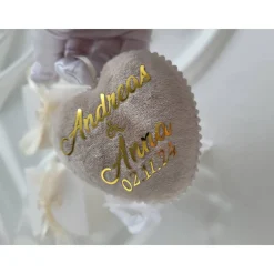 Gastgeschenke Hochzeit Geburtstag Jubiläum Herz Tannenbaumschmuck Weihnachtsbaumkugeln personalisiert Samtherz Tannenbau