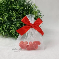 Gastgeschenke mit je 3 Seifenherzen Granatapfel - ROT GiveAway zur Hochzeit