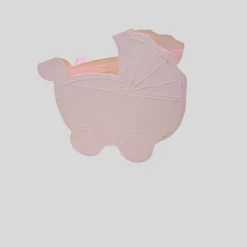 Geburt  Glückwunschkarte im Kinderwagen-Design Rosa