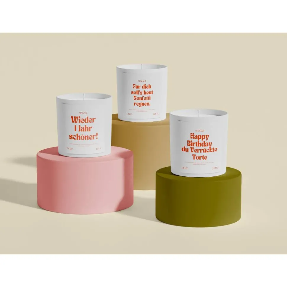 Geburtagskerze Happy Birthday , Raps Kokosnuss Wachs Duftkerze im Glas, Geburtstagsgeschenk für Freunde, Familie