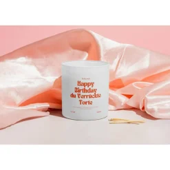 Geburtagskerze Happy Birthday , Raps Kokosnuss Wachs Duftkerze im Glas, Geburtstagsgeschenk für Freunde, Familie