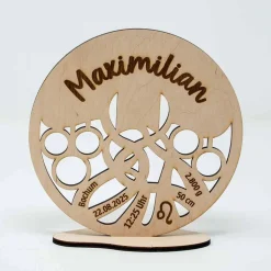 Geburtsbaum aus Holz | personalisierter Lebensbaum für Krankenhaus-Armband Geld Botschaft