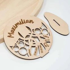 Geburtsbaum aus Holz | personalisierter Lebensbaum für Krankenhaus-Armband Geld Botschaft