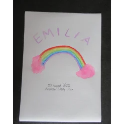 Geburtsbild Regenbogen personalisiert mit Namen