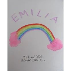 Geburtsbild Regenbogen personalisiert mit Namen