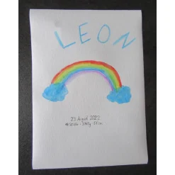 Geburtsbild Regenbogen personalisiert mit Namen