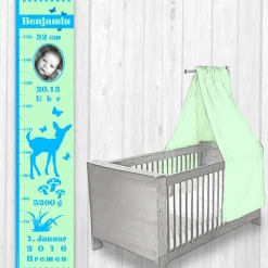 Geburtsdaten Messlatte: Reh - mint blau