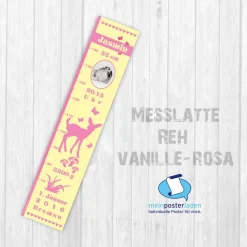 Geburtsdaten Messlatte: Reh - vanille rosa