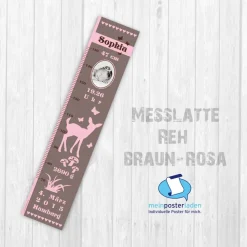 Geburtsdaten Messlatte: Reh - braun rosa