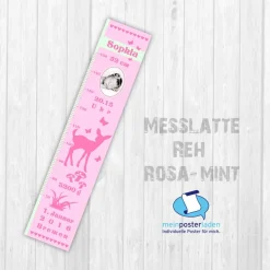 Geburtsdaten Messlatte: Reh - rosa mint
