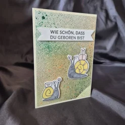 Geburtskarte / Schneckenmotiv / Neugeborenen Karte / Willkommenskarte Baby / Spruch Geburt / Babykarte / Baby