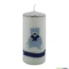 Geburtskerze personalisierbar mit blauem Bärchen, Geschenk Geburt mit Namen, Geburt Jungen, Babygeschenk blau