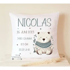 Geburtskissen Namen Geburtsdaten Kissen Geschenk Geburt Taufe Löwe