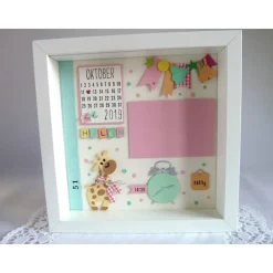 Geburtsrahmen/Geschenk zur Geburt/Taufe, Bilderrahmen für ein Mädchen, personalisiert mit den Geburtsdaten