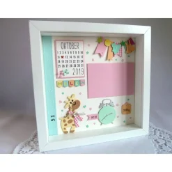 Geburtsrahmen/Geschenk zur Geburt/Taufe, Bilderrahmen für ein Mädchen, personalisiert mit den Geburtsdaten