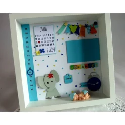 Geburtsrahmen/Geschenk zur Geburt/Taufe, für einen Jungen, Bilderrahmen personalisiert mit den Geburtsdaten