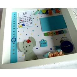 Geburtsrahmen/Geschenk zur Geburt/Taufe, für einen Jungen, Bilderrahmen personalisiert mit den Geburtsdaten