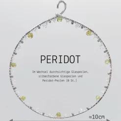 Geburtsstein August - Fensterdeko mit Heilstein Peridot - Karte zum Geburtstag oder zur Geburt