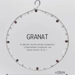 Geburtsstein Januar - Fensterdeko mit Heilstein Granat - Karte zum Geburtstag oder zur Geburt