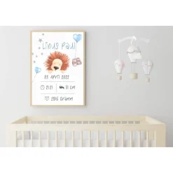 Geburtstafel - Geburtsposter *Löwe* A4