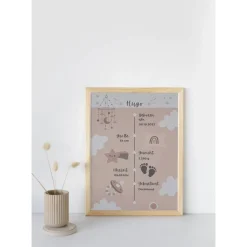 Geburtstafel A4 | Geburtsdaten Poster | Geburtsposter | Geburtsanzeige | personalisiertes Geschenk Geburt