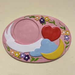 Geburtstafel bemalt  oder als Rohling ca. 15x20cm - Gipsfigur mit Anhänger zum selber bemalen - Türschild Geburtstag