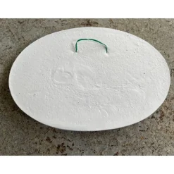 Geburtstafel bemalt  oder als Rohling ca. 15x20cm - Gipsfigur mit Anhänger zum selber bemalen - Türschild Geburtstag