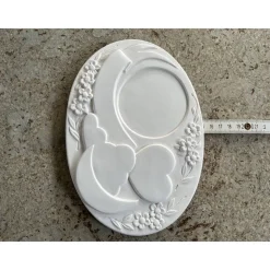 Geburtstafel bemalt  oder als Rohling ca. 15x20cm - Gipsfigur mit Anhänger zum selber bemalen - Türschild Geburtstag