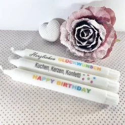 Geburtstag * Kerze * Geburtstagskerze * Konfetti * Kleinigkeit * personalisiert